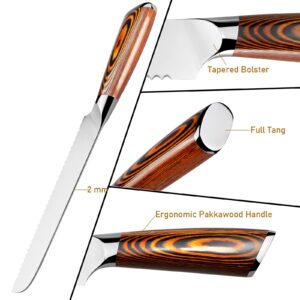 Kitory Bread Knife 8" Serrated Slicing Knife, Ultra Sharp Bread Cutting Knife, Cake Knife Bread Cutter with German High Carbon Stainless Steel Blade&Ergonomic Handle, 2023 Gifts