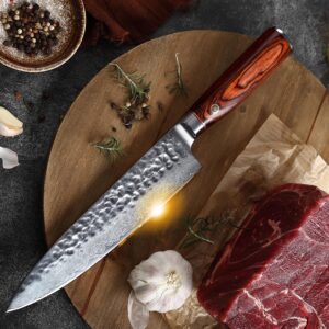 kimfeng damascus chef knife handmade 67-layer folding kitchen knives 8 inch professional chef knives japanese vg10 core stainless steel forging corrosion resistance