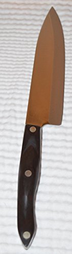 CUTCO Model 1728 Petite Chef Knife with 7 3/4" High Carbon Stainless blade and 5 1/2" classic dark brown handle (often called "black") in factory-sealed plastic bag.