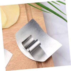 Housoutil 6pcs Stainless Steel Hand-guard Tools Finger Covers Safety Protector Kitchen Hand Protectors Stainless Finger Protector Kitchen Supply Finger Cutting Guard Multifunction Finger Cot