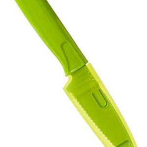 Kuhn Rikon 4-Inch Nonstick Colori Serrated Paring Knife, Green