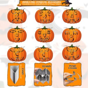 【2022 NEW】 Professional Halloween Pumpkin Carving Kit/Pumpkin Carving Tools/Pumpkin Carving Kit with Stencils for Kids&Adults, Stainless Steel with Hammer for Halloween Decoration Lanterns-12PCS