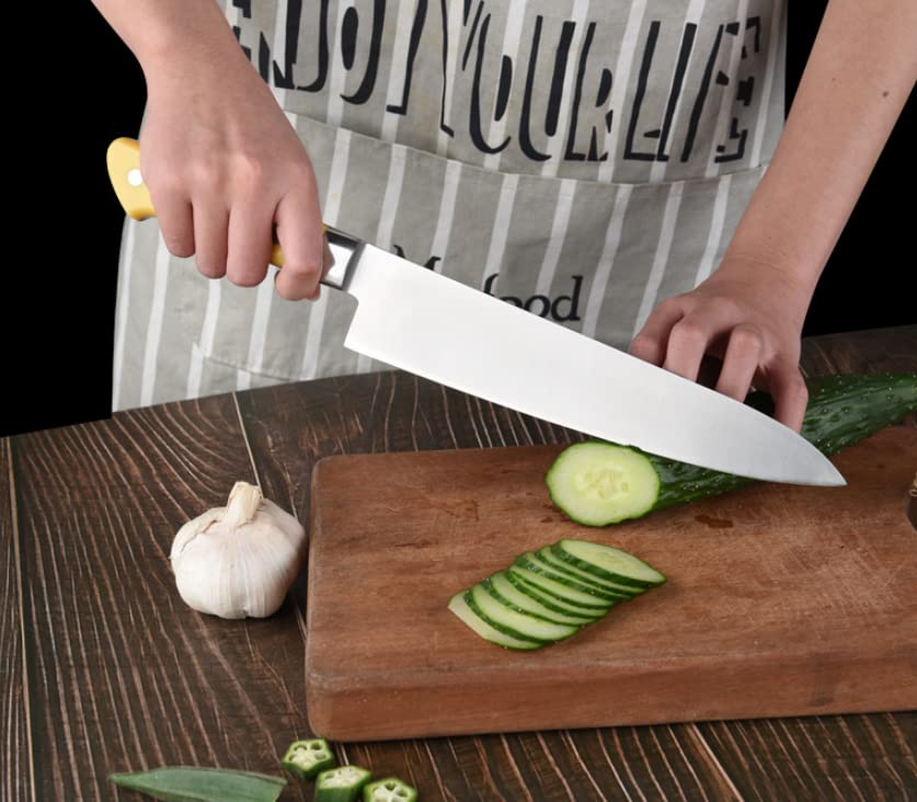 CHUYIREN 2 Pcs Japanese Chef Knife 9.5 inches, Professional Gyuto Chef Knife, Sharp Sashimi Knife with Black Ergonomic Handle, Sushi Knife