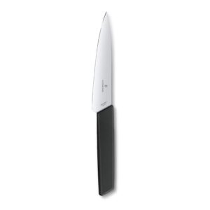 victorinox 6.9013.15b swiss modern chef's knife essential kitchen tool cuts everything from meat to fruit and vegetables straight blade in black, 5.9 inches