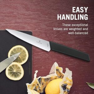 Victorinox 6.9013.15B Swiss Modern Chef's Knife Essential Kitchen Tool Cuts Everything From Meat to Fruit and Vegetables Straight Blade in Black, 5.9 inches