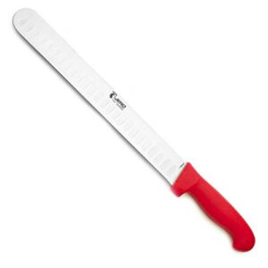 jero pitmaster series concavo slicer - wide 12" granton straight edge blade - manufactured from german high-carbon stainless steel - ergonomic easy grip polymer handle - ultimate meat slicer