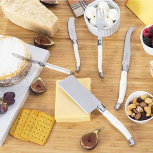 French Home Laguiole Charcuterie Serving Utensils Set of 11 – Kit w/Fork Tipped Spear, Fork Set, Butter Spreader & More– Cheese Serving Utensils w/Faux Ivory Handles for Parties