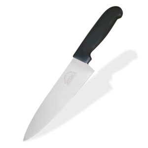 spitjack chef's knife. home kitchen, bbq and professional chef. stainless steel 8 inch blade.