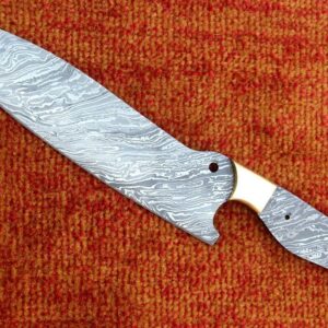 Forged Damascus Steel Chef Knife Blank Blade for Knife Making Diy Professional Kitchen Knives Blanks 12.50" vk5053