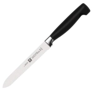 zwilling four stars utility knife, silver/black