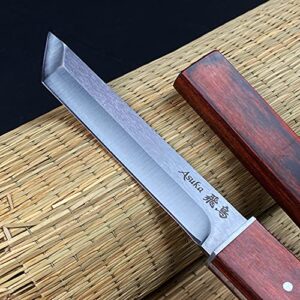 10 1/4" Asuka Modern Japanese Samurai Tanto 420 Stainless Steel Full Tang. For Collection, Gift (Wood)