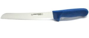 dexter outdoors 8" scalloped bread knife with blue handle