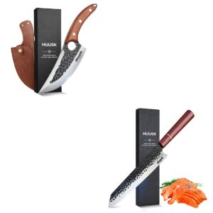 huusk knife japan kitchen upgraded viking knives with sheath bundle with chef knife professional 9"
