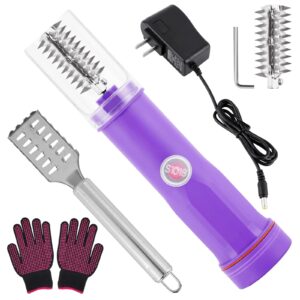 mxbaoheng electric fish scaler remover 120w 2000mah cordless fish scale scraper cleaner rechargeable (purple)