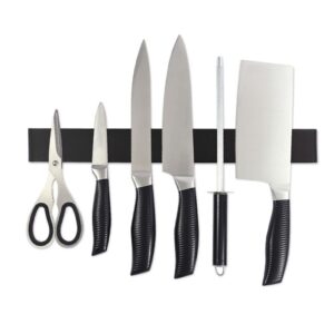petgin magnetic knife strip,no drilling 12 inch 304 stainless steel knife holder,space-saving knife rack,knife bar,kitchen knife storage organizer,black