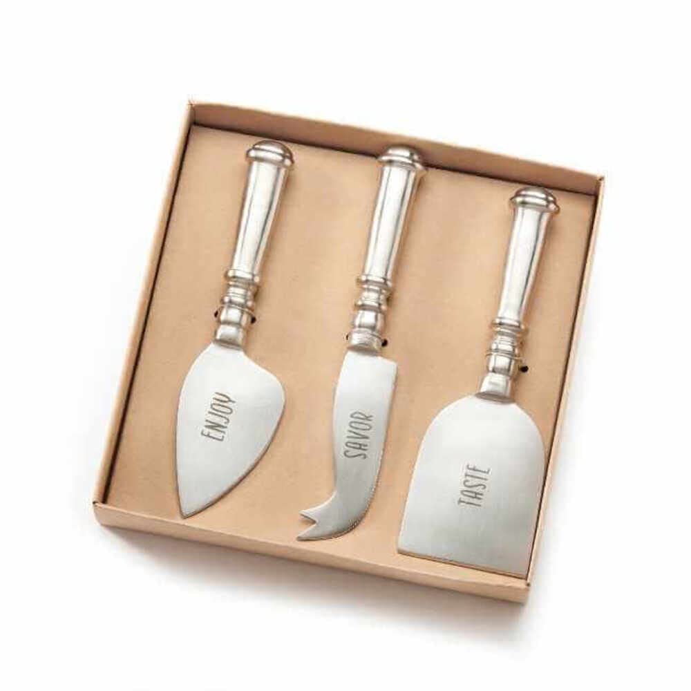 Giftcraft 093862 Cheese Knife, Set of 3, Stainless Steel and Aluminum