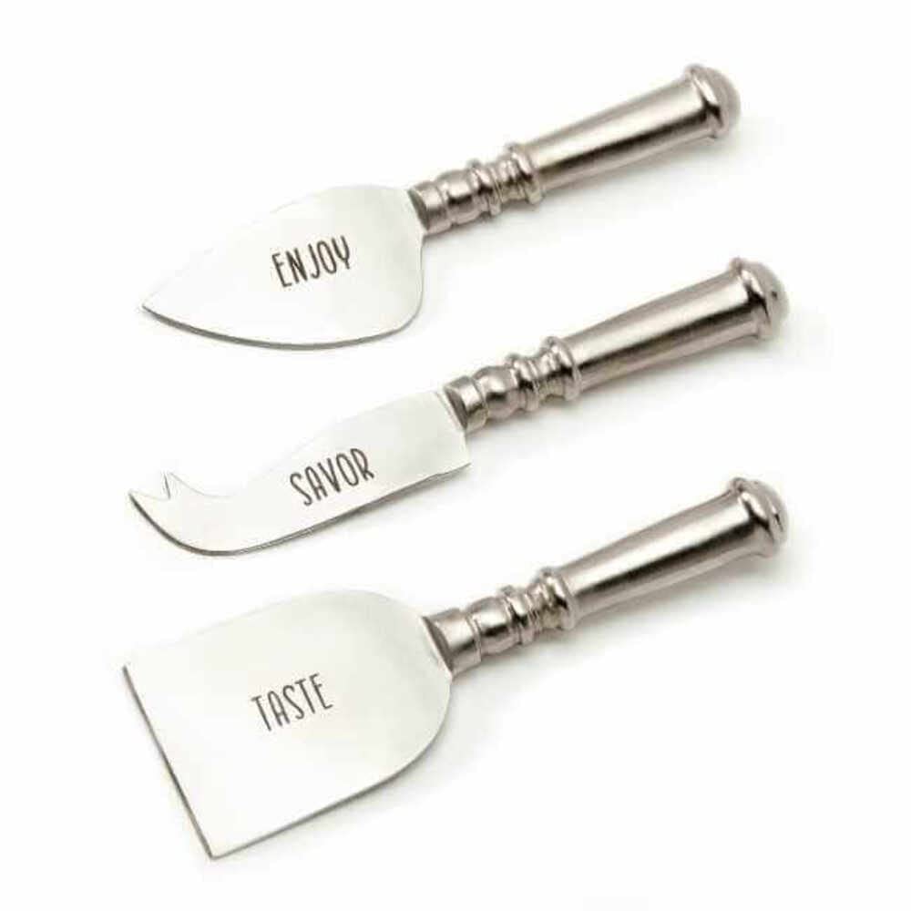 Giftcraft 093862 Cheese Knife, Set of 3, Stainless Steel and Aluminum