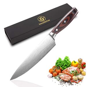 innostrive chef knife - 8 inch chef's knives german high carbon stainless steel,ergonomic handle, ultra sharp, the best choice for kitchen & restaurant