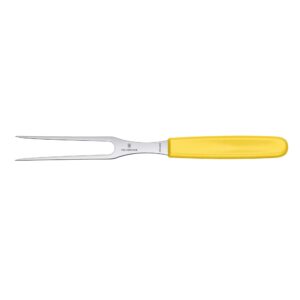 victorinox 5.2106.15l8b carving fork delicately carves, slices and picks up meat straight blade in yellow, 5.9 inches