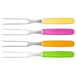 Victorinox 5.2106.15L8B Carving Fork Delicately Carves, Slices and Picks Up Meat Straight Blade in Yellow, 5.9 inches