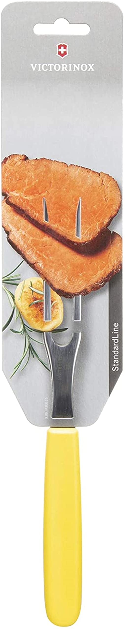 Victorinox 5.2106.15L8B Carving Fork Delicately Carves, Slices and Picks Up Meat Straight Blade in Yellow, 5.9 inches