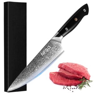nfsq chef knife ultra sharp kitchen knife set 8-piece, premium high carbon stainless steel chefs knife set, ergonomic handle professional knives set for kitchen with gift box