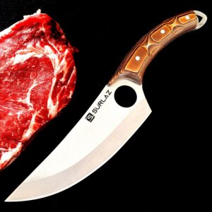 Surlaz Boning Knife for Meat Cutting, Sharp Fillet Knife, Brisket Trimming Knife, Butcher Boning Knife for Chef Knife, Camping Outdoor Knife, Gift for Boyfriend