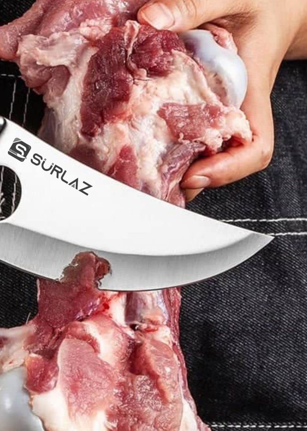 Surlaz Boning Knife for Meat Cutting, Sharp Fillet Knife, Brisket Trimming Knife, Butcher Boning Knife for Chef Knife, Camping Outdoor Knife, Gift for Boyfriend