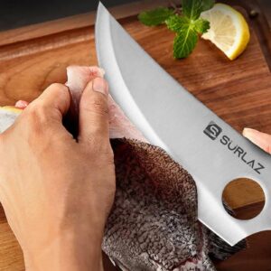 Surlaz Boning Knife for Meat Cutting, Sharp Fillet Knife, Brisket Trimming Knife, Butcher Boning Knife for Chef Knife, Camping Outdoor Knife, Gift for Boyfriend