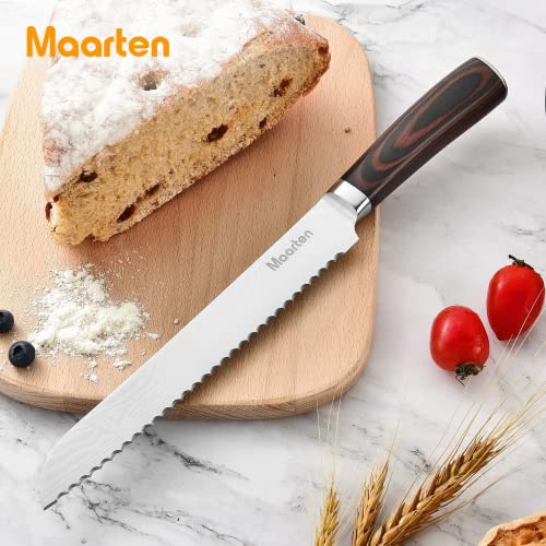 ABITALENT Bread Knife 8 Inch with Sheath, Ultra Sharp High Carbon Stainless Steel Bread Blade Cutting Slicing Knife for Homemade Bread, Bagels, Cake