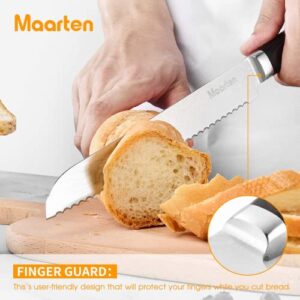 ABITALENT Bread Knife 8 Inch with Sheath, Ultra Sharp High Carbon Stainless Steel Bread Blade Cutting Slicing Knife for Homemade Bread, Bagels, Cake