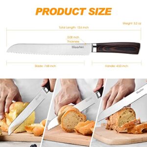 ABITALENT Bread Knife 8 Inch with Sheath, Ultra Sharp High Carbon Stainless Steel Bread Blade Cutting Slicing Knife for Homemade Bread, Bagels, Cake