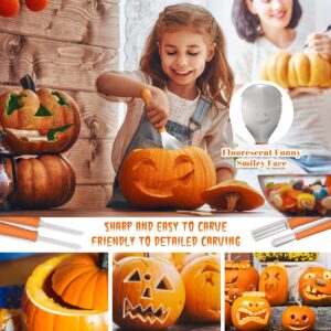 HOPEMATE 17 PCS Pumpkin Carving Kit for Kids&Adults with Witch Hats LED Candles Stainless Molds Pumpkin Carving Cutting Knife Set