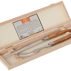 Jean Dubost Olive Wood Carving Set