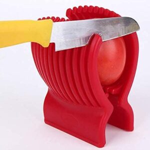 WOIWO Multi use Tomato Slicer Holder Potatoes Round Fruits Vegetables Tools Kitchen Cutting Aid Get Perfectly Sliced Tomato And Vegetable Slices With Half The Prep Time