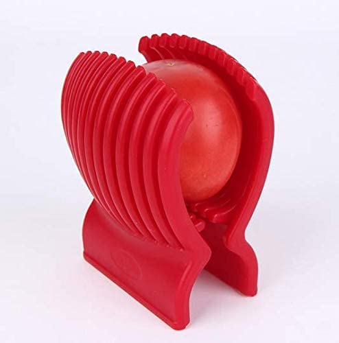 WOIWO Multi use Tomato Slicer Holder Potatoes Round Fruits Vegetables Tools Kitchen Cutting Aid Get Perfectly Sliced Tomato And Vegetable Slices With Half The Prep Time