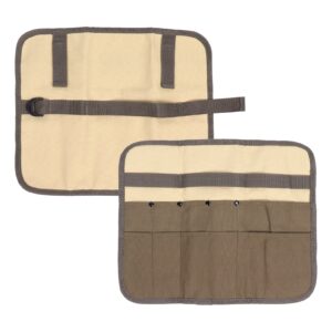 Camping Utensil Bag, Knife Roll Bag for Chefs Canvas Roll Up Culinary Bag Tableware Storage Hanging Bag Multi-purpose Knife Cover for Cooking, Camping