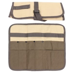 Camping Utensil Bag, Knife Roll Bag for Chefs Canvas Roll Up Culinary Bag Tableware Storage Hanging Bag Multi-purpose Knife Cover for Cooking, Camping