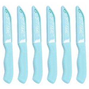 wwzj 6 pack ceramic paring knife with knife cover, lightweight ceramic knives, fruit and vegetable small knife (ceramic, blue)