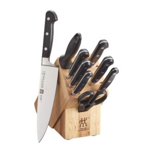 zwilling professional s 10-piece razor-sharp german block knife set, made in company-owned german factory with special formula steel perfected for almost 300 years, dishwasher safe