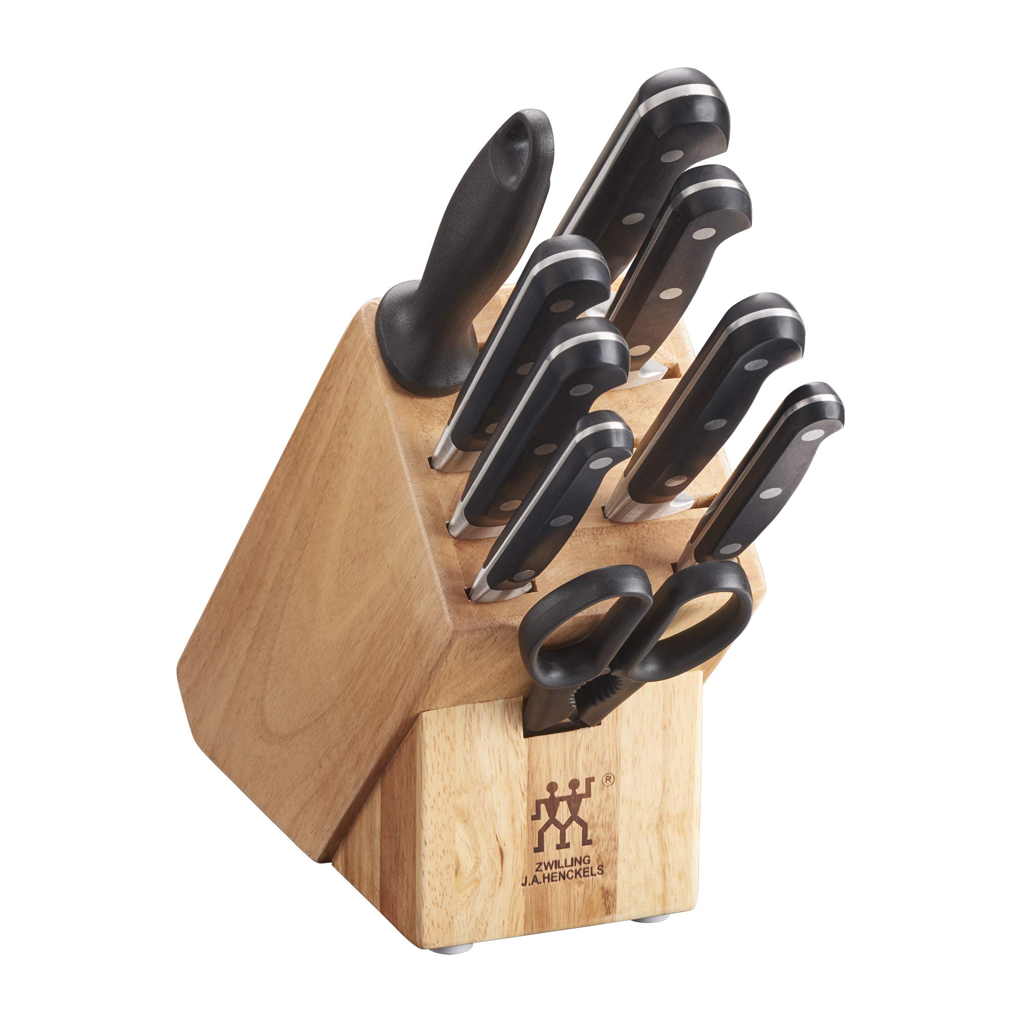 ZWILLING Professional S 10-Piece Razor-Sharp German Block Knife Set, Made in Company-Owned German Factory with Special Formula Steel perfected for almost 300 Years, Dishwasher Safe