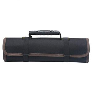 chef knife bag roll bag carry case bag kitchen cooking portable 22 pockets (black)
