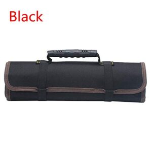 Chef Knife Bag Roll Bag Carry Case Bag Kitchen Cooking Portable 22 Pockets (Black)