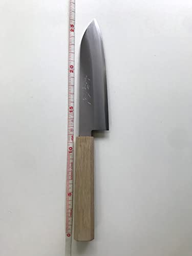 Goh Umanosuke Yoshihiro Small Santoku Knife, silver,brown