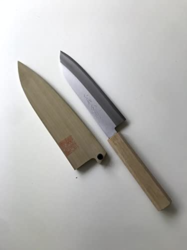 Goh Umanosuke Yoshihiro Small Santoku Knife, silver,brown