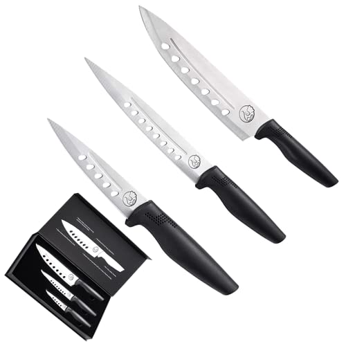 Professional Chef Knife - Stainless Steel Chef's Knives - Australian Designed and Tested Meat Knife - Cooking Knife - Sharp Cutting Knife - Non-Slip Rubber Handle with warranty (S + M + L)