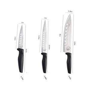 Professional Chef Knife - Stainless Steel Chef's Knives - Australian Designed and Tested Meat Knife - Cooking Knife - Sharp Cutting Knife - Non-Slip Rubber Handle with warranty (S + M + L)