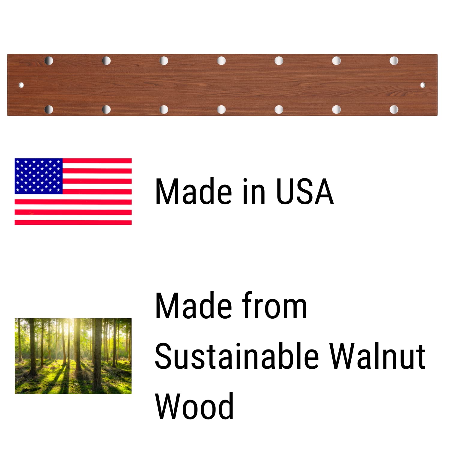 Virginia Boys Kitchens Powerful Magnetic Knife and Kitchen Tool Strip, Holder Made in USA with Black American Walnut Wood (16 inch)
