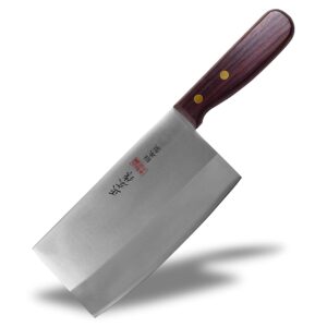 seki japan masahiro japanese vegetable & butcher cleaver knife, 175 mm (6.9 inch), japanese 3 layers stainless steel kitchen cutlery, chef knives with natural wood handle, japanese kitchen gifts