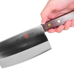 Seki Japan Masahiro Japanese Vegetable & Butcher Cleaver Knife, 175 mm (6.9 inch), Japanese 3 Layers Stainless Steel Kitchen Cutlery, Chef Knives with Natural Wood Handle, Japanese Kitchen Gifts